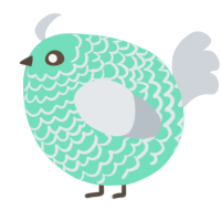 A mint and mist chicken with a lace pattern