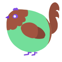 A spring and russet chicken with a head pattern