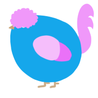 A sky and lavender chicken