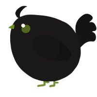 A sable and black chicken