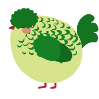 A lemon and leaf chicken with a half-lace pattern