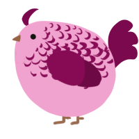 A pink and wine chicken with a half-lace pattern