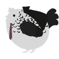 A mist and sable chicken with a half-lace pattern