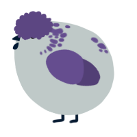 A silver and overcast chicken with a neck-speckle pattern