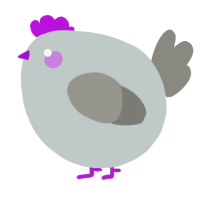A silver and ash chicken