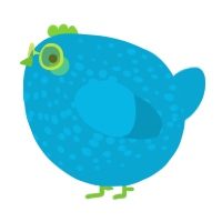 A cerulean chicken with a speckle pattern