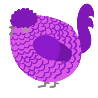 A orchid and violet chicken with a lace pattern