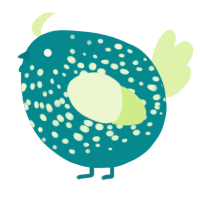 A teal and apple chicken with a speckle pattern