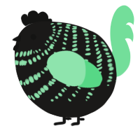 A sable and spring chicken with a bar pattern
