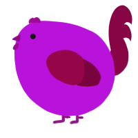 A amethyst and maroon chicken