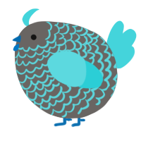 A grey and aqua chicken with a lace pattern