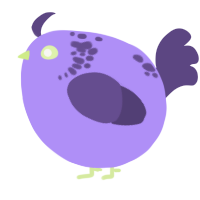A lilac and overcast chicken with a neck-speckle pattern