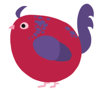 A crimson and overcast chicken with a neck-speckle pattern