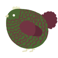 A leaf and wine chicken with a lace pattern