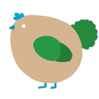 A beige and viridian chicken