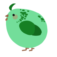 A spring and leaf chicken with a neck-speckle pattern