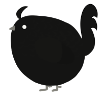 A black chicken with a half-lace pattern