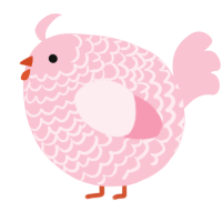 A rose chicken with a lace pattern
