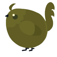 A olive chicken with a head pattern