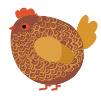 A russet and orange chicken with a double-lace pattern