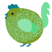 A chartreuse and spring chicken with a double-lace pattern