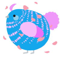 A sky and lavender chicken with a bar pattern