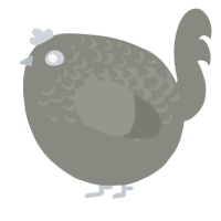 A ash chicken with a half-lace pattern