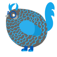 A grey and sky chicken with a lace pattern
