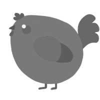A brown and violet chicken
