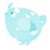 A aqua chicken with a double-lace pattern