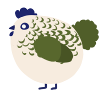 A cream and olive chicken with a half-lace pattern
