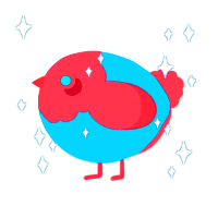 A sea and crimson chicken with a head pattern