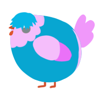 A cerulean and lavender chicken with a head pattern