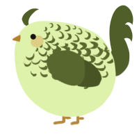 A apple and olive chicken with a half-lace pattern