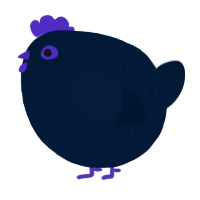 A tumblr chicken with a lace pattern