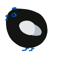 A black and mist chicken