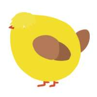 A yellow and brown chicken