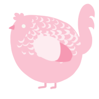 A rose chicken with a half-lace pattern