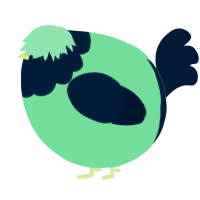 A spring and tumblr chicken with a head pattern