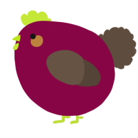 A maroon and bark chicken
