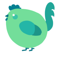 A spring and turquoise chicken
