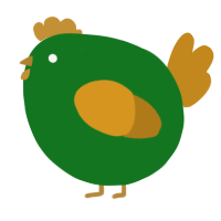 A leaf and ochre chicken