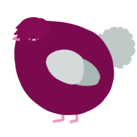 A wine and silver chicken