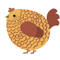 A honey and russet chicken with a lace pattern