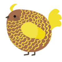 A brown and yellow chicken with a lace pattern