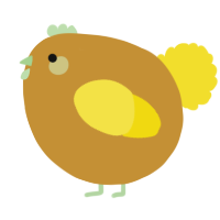 A gold and yellow chicken