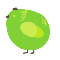 A grass and lime chicken with a neck-band pattern