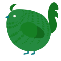 A viridian and leaf chicken with a bar pattern