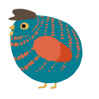 A sea and vermilion chicken with a bar pattern