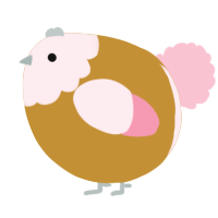 A gold and rose chicken with a head pattern